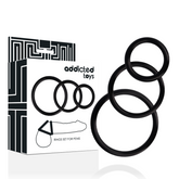 ADDICTED TOYS - SET ANILLO PARA EL PENE NEGRO